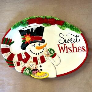 FITZ & FLOYD. NIB. Top Hat Frosty Cookie Platter. Sweet Wishes!
